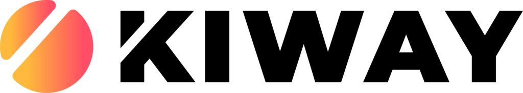 KIWAY Logo im Farbverlauf mit schwarzen Schriftzug