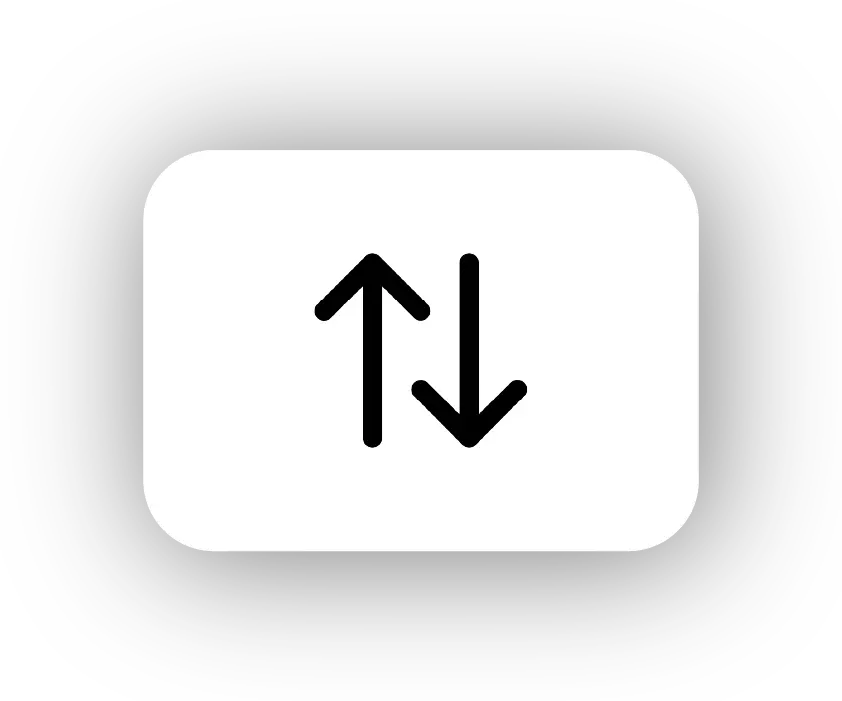 Symbol für Sortierung, Austausch oder Datenfluss