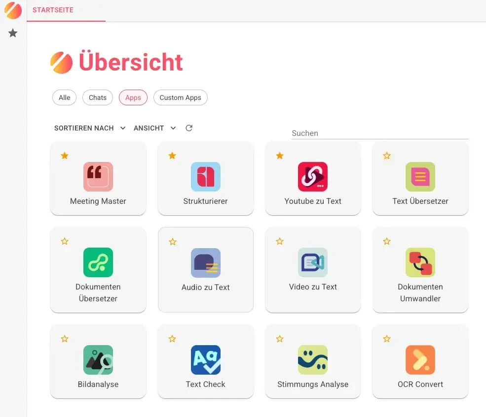 Ansicht KIWAY Oberfläche